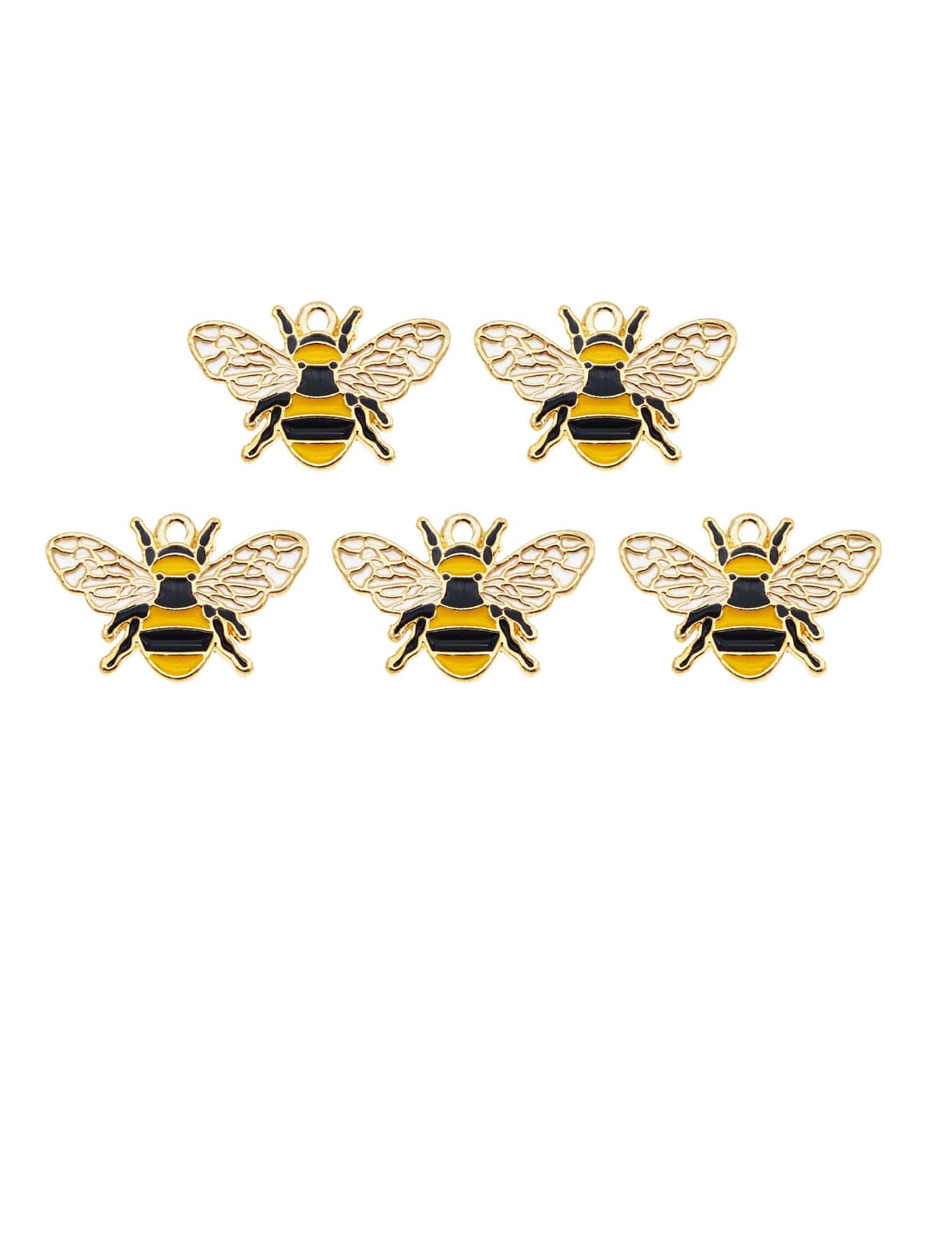 5入組/套蜜蜂DIY吊墜 - 彩色 - 查看 1