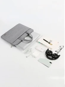 1PC13 "14" 15 "Waterproof Computer Mobile Phone Digital Ipad Multi-Function Large Capacity Portable Storage Bag For Men And Women Daily Commute Convenient Laptop Bag, Laptop Bags,Laptop Briefcases Compatible With Macbook - Grey - View 5