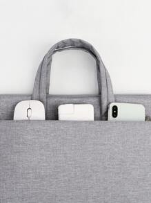 1PC13 "14" 15 "Waterproof Computer Mobile Phone Digital Ipad Multi-Function Large Capacity Portable Storage Bag For Men And Women Daily Commute Convenient Laptop Bag, Laptop Bags,Laptop Briefcases Compatible With Macbook - Grey - View 8