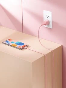 JMMO Type-C 数据线，USB A 转 Type C 快速充电数据线，USB C 转 USB A 充电线，480Mbps 数据传输，兼容 USB-C 设备 6.6 英尺/2 米 15W 5V/3A 礼物，秋冬必备 - 粉色 - 查看 6