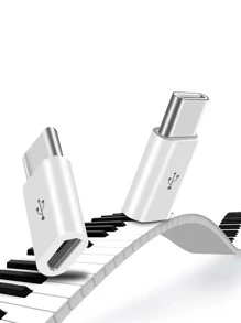 1pc Type-C Charger Cable Adapter - White - View 2