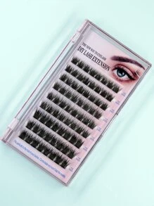 1box Faux Mink Individual False Eyelashes - Black - View 2