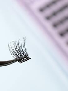 1box Faux Mink Individual False Eyelashes - Black - View 3