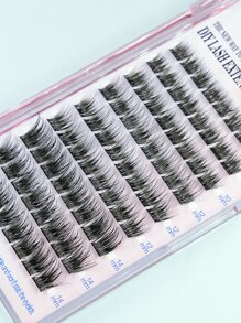 1box Faux Mink Individual False Eyelashes - Black - View 4