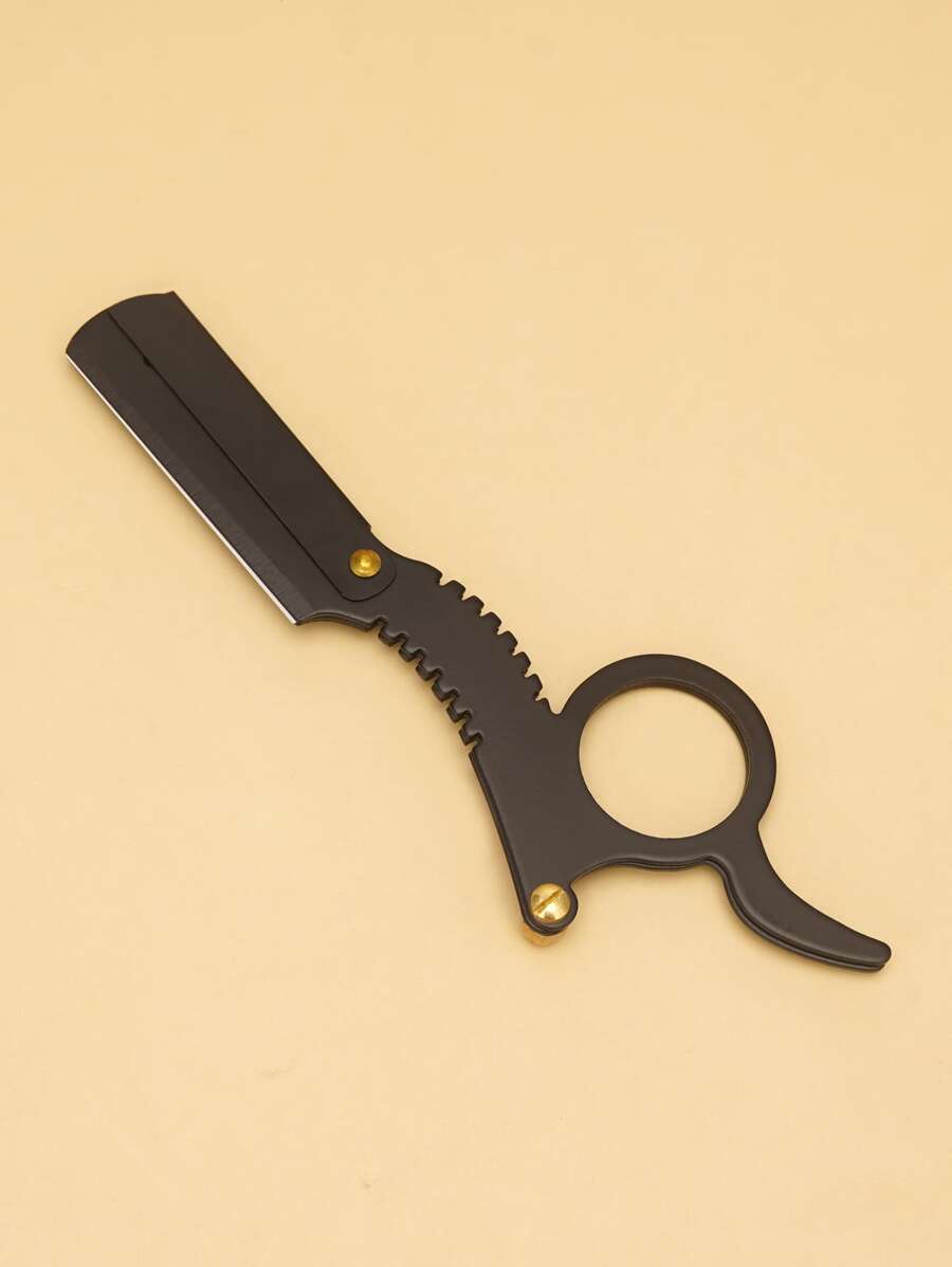 1pc Straight Edge Barber Razor Haircut Beard Eyebrow Shaving Tool Manual Depilation Razor Not Include Razor Blade Shaving Tools - Multicolor - View 1
