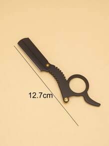 1pc Straight Edge Barber Razor Haircut Beard Eyebrow Shaving Tool Manual Depilation Razor Not Include Razor Blade Shaving Tools - Multicolor - View 4