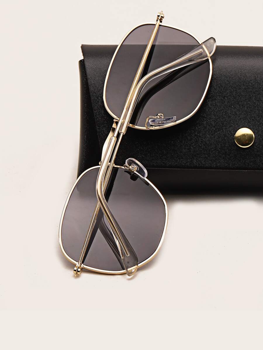 1pc Men Cool Glasses Metal Frame Fashion Glasses Beach Travel