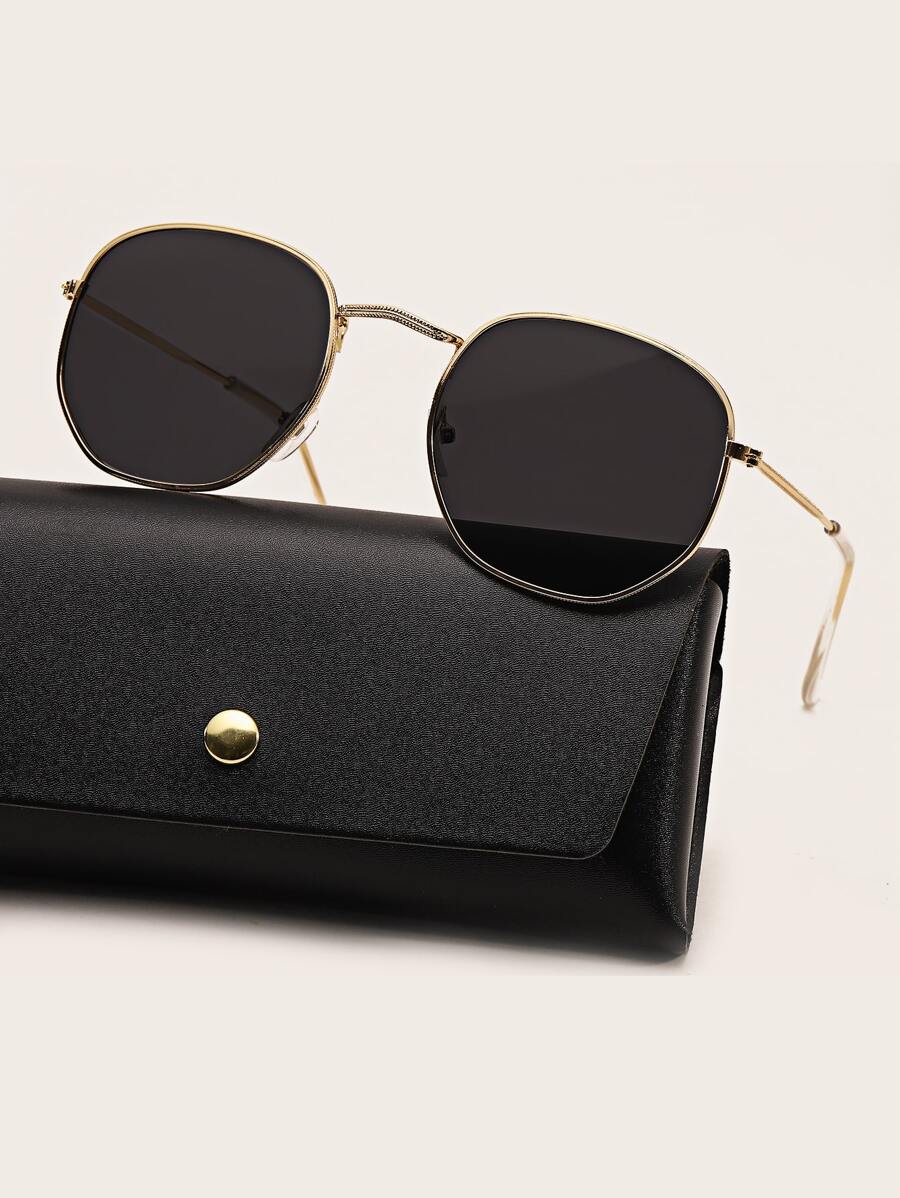 1pc Men Cool Glasses Metal Frame Fashion Glasses Beach Travel