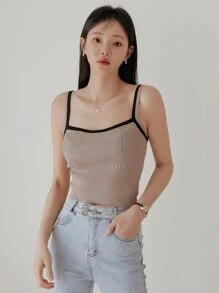 DAZY 撞色滾邊針織吊帶短上衣