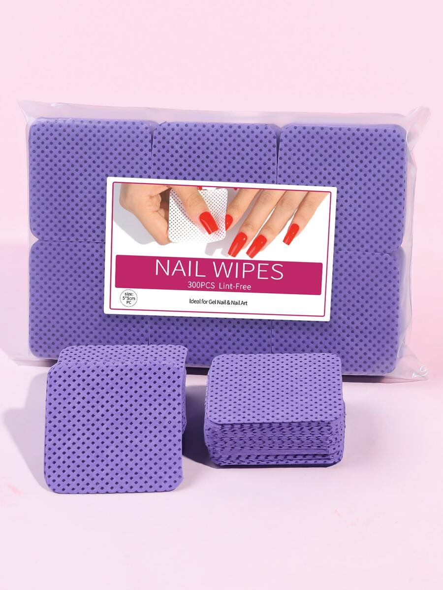 Misscheering 300 Stück fusselfreie Nageltücher, Nagellackentferner Pads für Wimpernverlängerung, weiche Vlies-Nagellackentferner-Pads mit Aceton für Nagelvorbereitung und Gelpolirentfernung