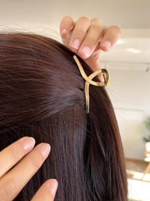 1pc/2pcs Women Minimalist Casual Style Hair Claw, For Daily Life Street Halloweenhair Clip Hair Jaw Clip Hair Clamps - Gold - View 6