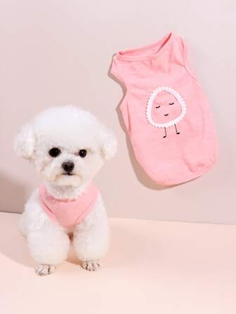 nicovaer 1 pièce Top sans manches pour chien à motif cartoon