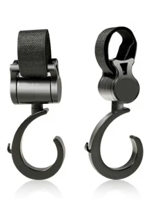 2pcs Baby Stroller Hanging Hook - Black - View 2