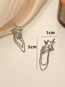 Bông tai hình ngôi sao & chuỗi trang trí - Bạc - Xem 6