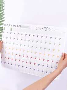 1pc Letter Graphic Wall Calendar - Multicolor - View 2