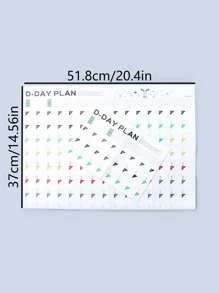 1pc Letter Graphic Wall Calendar - Multicolor - View 5