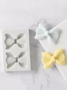 1 szt. 2 sztuki kokardki silikonowej formy do majsterkowania - Jasnoszary - Zobacz 1