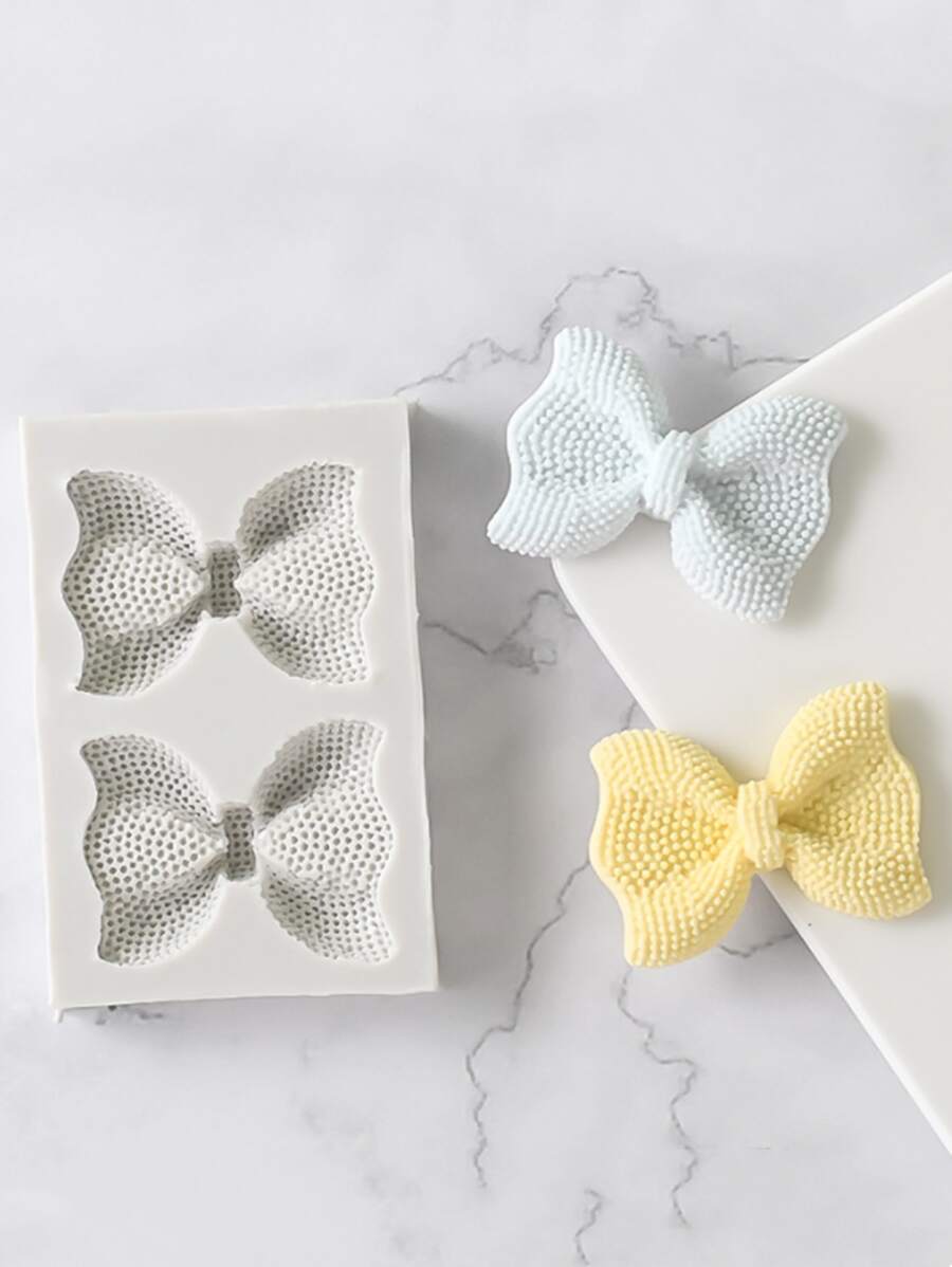 1 szt. 2 sztuki kokardki silikonowej formy do majsterkowania - Jasnoszary - Zobacz 1