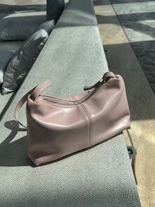 Stitch Detail Hobo Bag - Pink - View 2