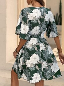 Breezaya Đầm Thắt lưng Trọn gói Hoa Tất cả trên in Boho - Nhiều màu - Xem 2