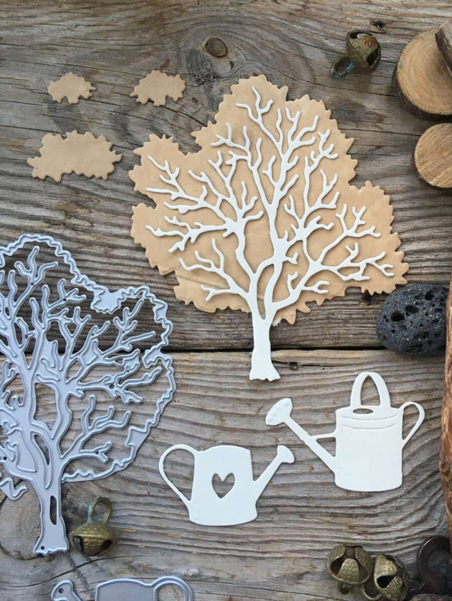 1個樹形澆水壺和切割刀模具 - 銀色 - 查看 1