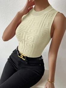 SHEIN Privé 素色小高領針織上衣