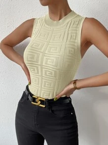 SHEIN Privé 素色小高領針織上衣