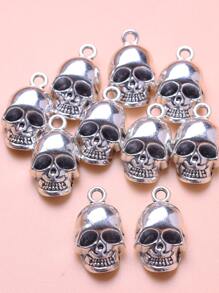 10入組時尚復古合金骷髏吊墜項鍊裝飾品吊墜DIY首飾配件 - 銀色 - 查看 4