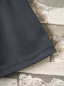 男士籃球和字母圖案T恤 - 深灰色 - 查看 5