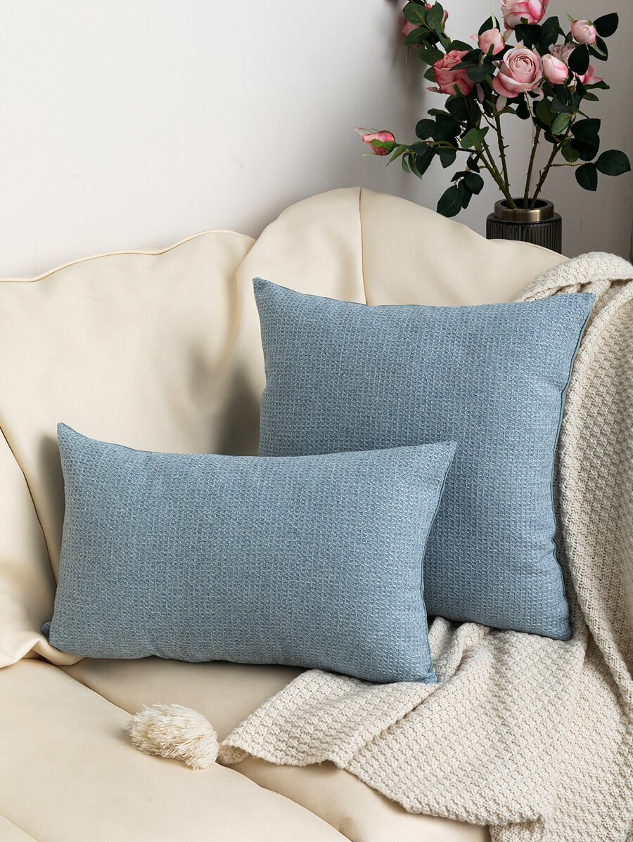 1 件纯色纹理沙发垫套或腰枕套，不含枕芯