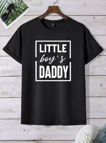 Manfinity Men Letter Graphic Tee - Black - View 1