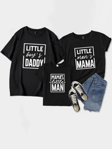 Manfinity Men Letter Graphic Tee - Black - View 3