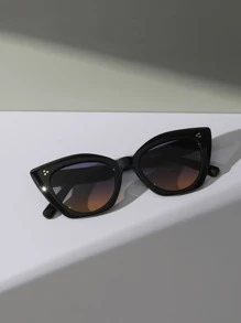貓眼鏡框太陽鏡 - 黑色 - 查看 1