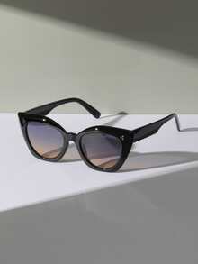 貓眼鏡框太陽鏡 - 黑色 - 查看 5