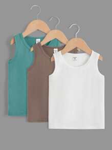 Toddler Boys 3pcs Solid Tank Top - Multicolor - View 1