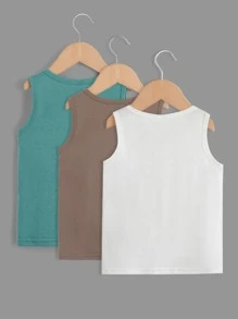 Toddler Boys 3pcs Solid Tank Top - Multicolor - View 2