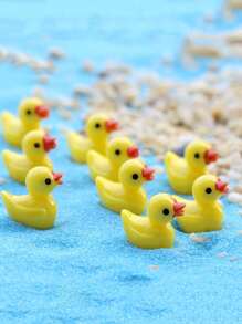 10入組/套迷你ABS花園卡通鴨形裝飾物適用於戶外園藝草坪裝飾