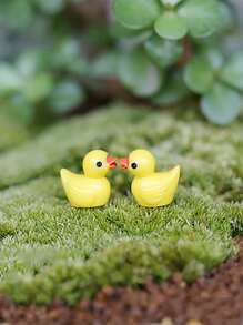 10入組/套迷你ABS花園卡通鴨形裝飾物適用於戶外園藝草坪裝飾