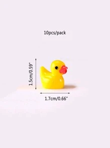 10入組/套迷你ABS花園卡通鴨形裝飾物適用於戶外園藝草坪裝飾