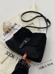 Minimalist Flap Square Bag - 黑色 - 查看 3