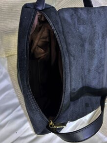 Minimalist Flap Square Bag - 黑色 - 查看 4