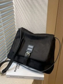 Minimalist Flap Square Bag - 黑色 - 查看 7