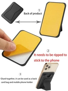 Plain Adhesive Phone Card Holder Bag - Black - View 7