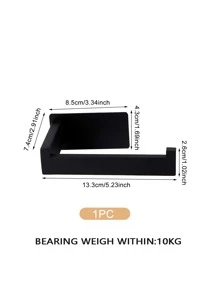 1只不需鑽孔的不銹鋼紙巾盒,黑色 - 黑色 - 查看 3