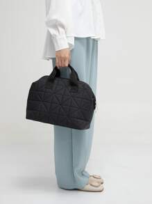 1pc Shoulder Diaper Bag For Mom, Pregnant Girl & Infants, Casual Shoulder Bag, Travel & Outdoor Use - Black - View 5