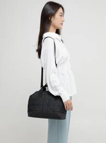 1pc Shoulder Diaper Bag For Mom, Pregnant Girl & Infants, Casual Shoulder Bag, Travel & Outdoor Use - Black - View 6