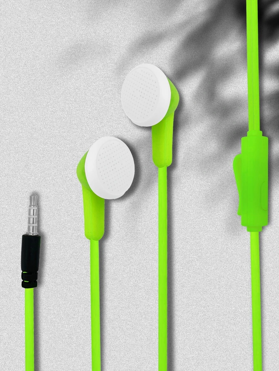 1 pieza Auriculares internos graves profundos con cable - Verde - Ver 1