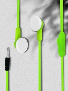 1 pieza Auriculares internos graves profundos con cable - Verde - Ver 2