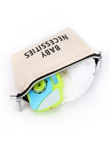 3pcs Letter Graphic Diaper Bag