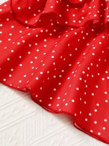 Toddler Girls Polka Dot Print Ruffle Trim Cami Top & Shorts - Multicolor - View 4